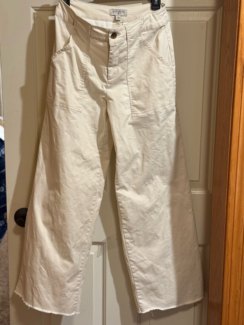 Nili Lotan Off-White Button-Front Trousers
